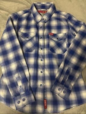 DIXXON Blue and White Plaid Button-Down Shirt